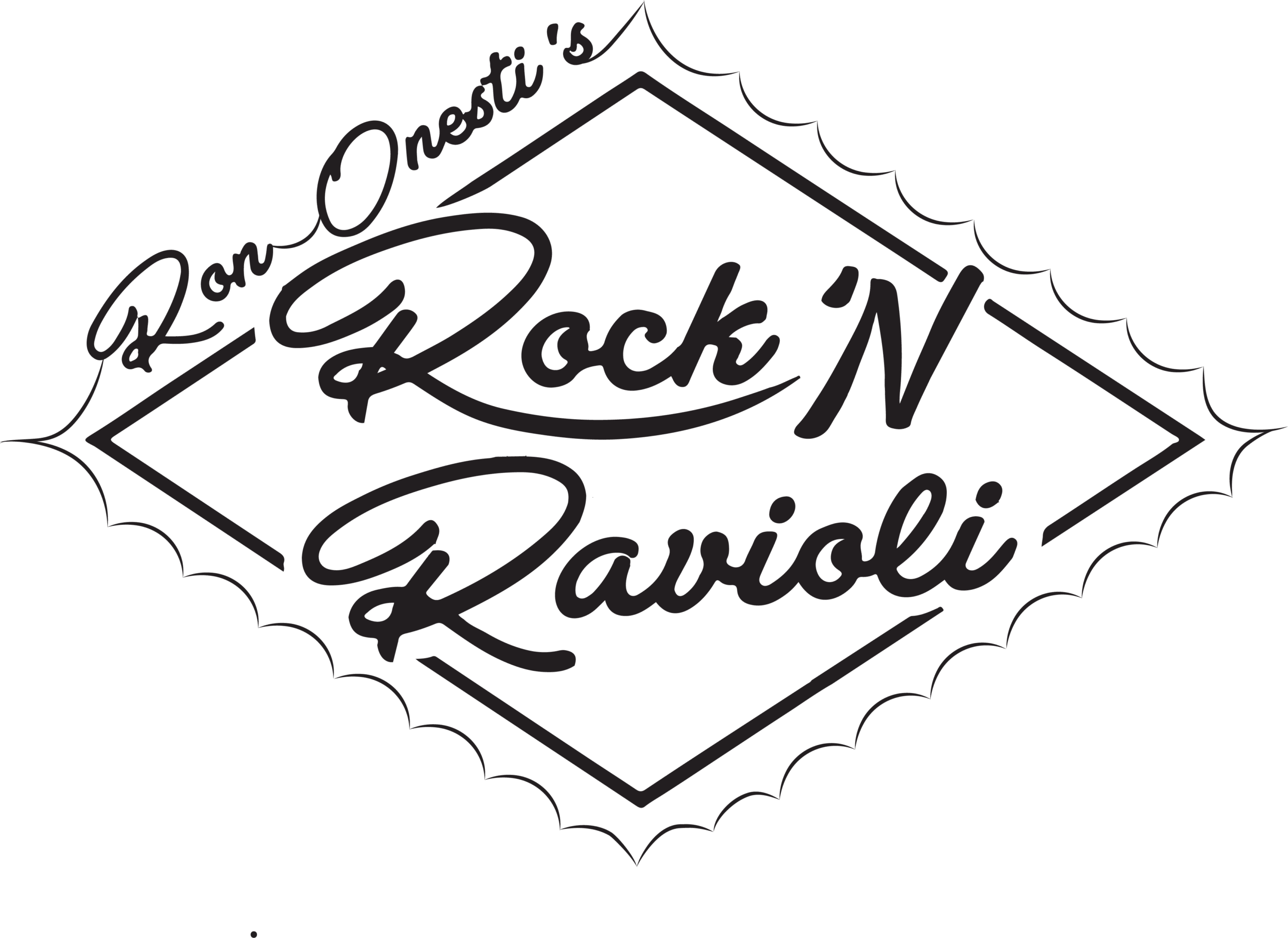 rock n ravioli black logo, 2024